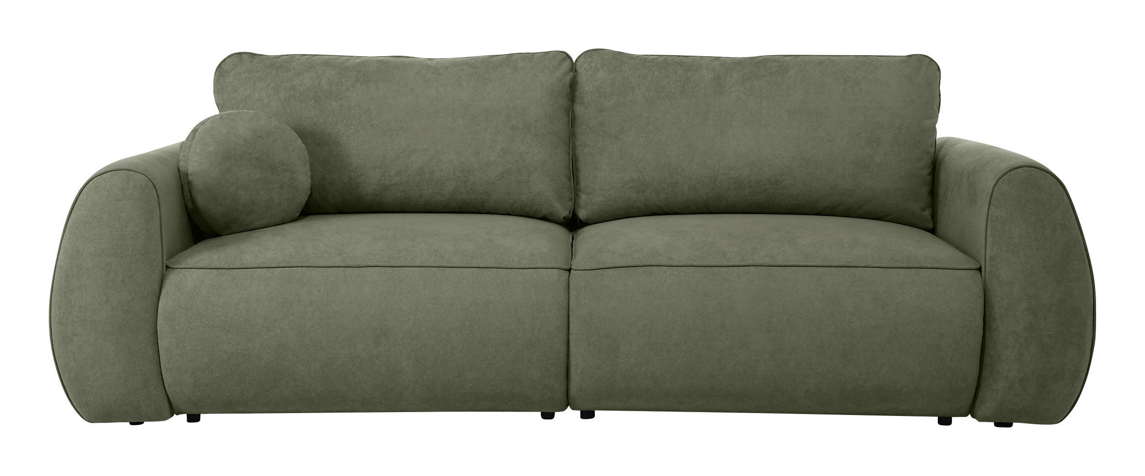 SCHLAFSOFA Chenille Grün  - Schwarz/Grün, Konventionell, Kunststoff/Textil (257/96/110cm) - Milino