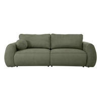 SCHLAFSOFA Chenille Grün  - Schwarz/Grün, Konventionell, Kunststoff/Textil (257/96/110cm) - Milino