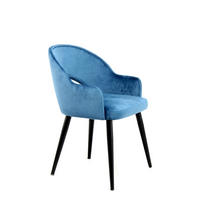 SADA ŽIDLÍ S PODRUČKAMI 2 kusy - modrá/černá, Moderní, kov/textil (55/77/58cm) - MID.YOU