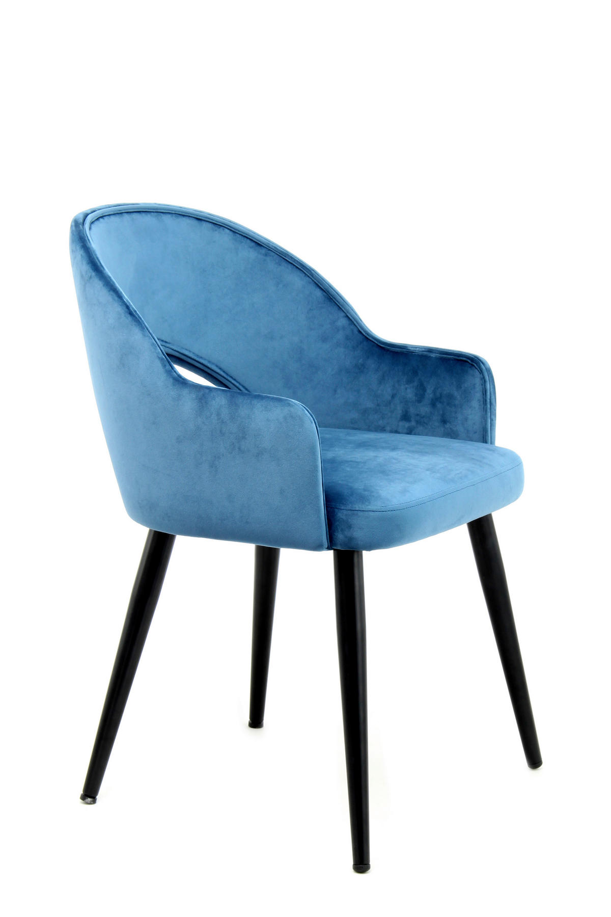 SADA ŽIDLÍ S PODRUČKAMI 2 kusy - modrá/černá, Moderní, kov/textil (55/77/58cm) - MID.YOU