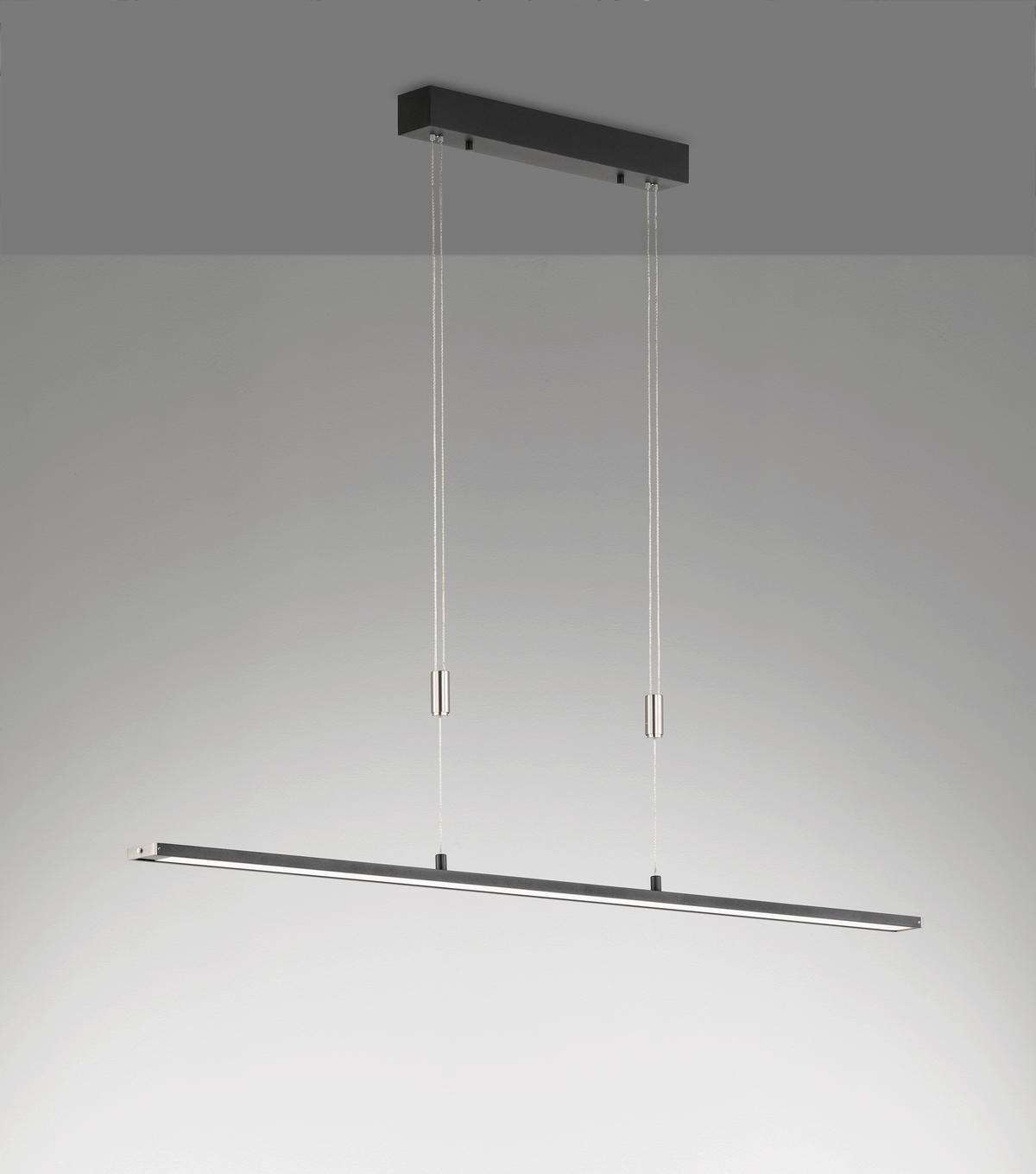 LED-HÄNGLAMPA METZ 120/6/95-120 cm  - svart/nickelfärgad, Design, metall (120/6/95-120cm) - Fischer & Honsel