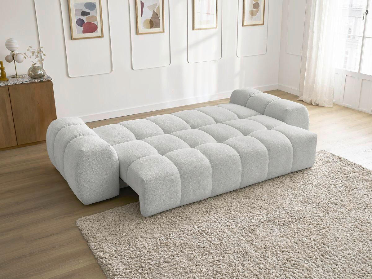 SCHLAFSOFA Flachgewebe Hellgrau  - Hellgrau/Schwarz, MODERN, Kunststoff/Textil (278/115/90cm)