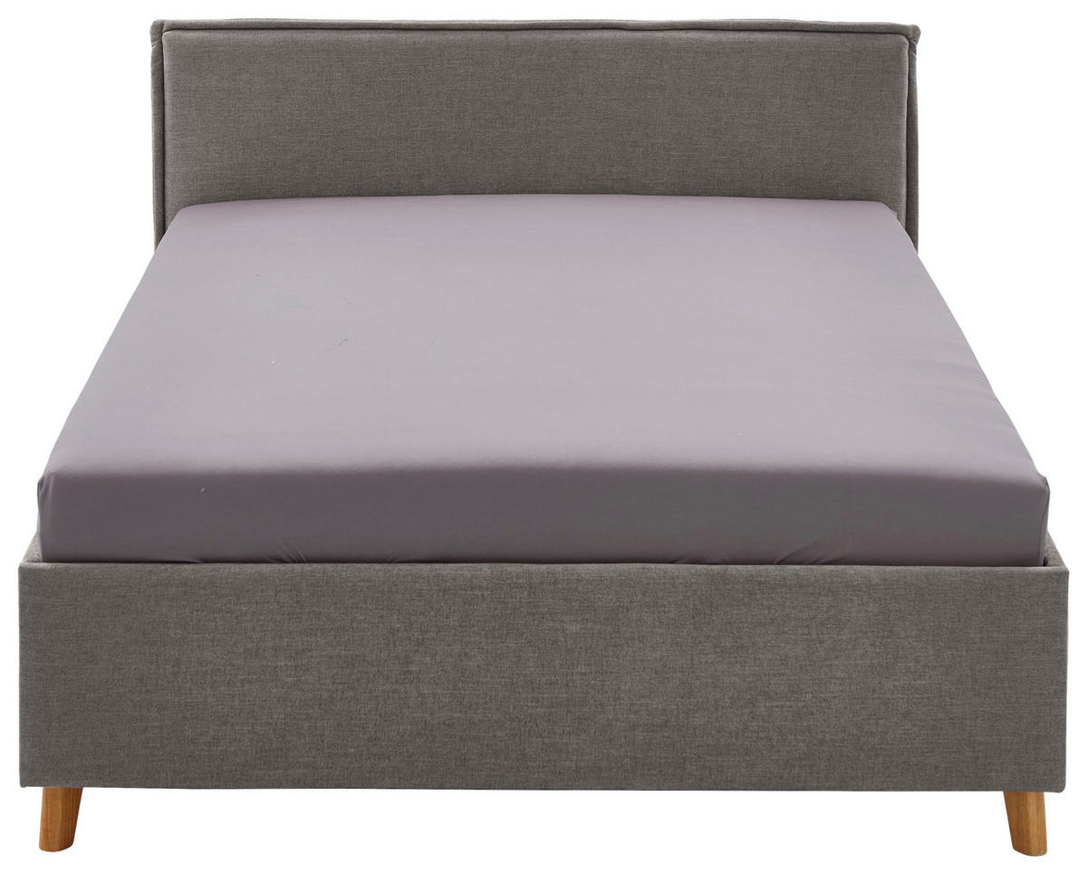 POLSTERBETT 140/200 cm  in Grau  - Eichefarben/Grau, Konventionell, Holz/Textil (140/200cm) - home24
