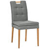 STUHL Webstoff Grau, Eichefarben Eiche massiv  - Eichefarben/Grau, KONVENTIONELL, Holz/Textil (47/91,5/59cm) - Celina Home