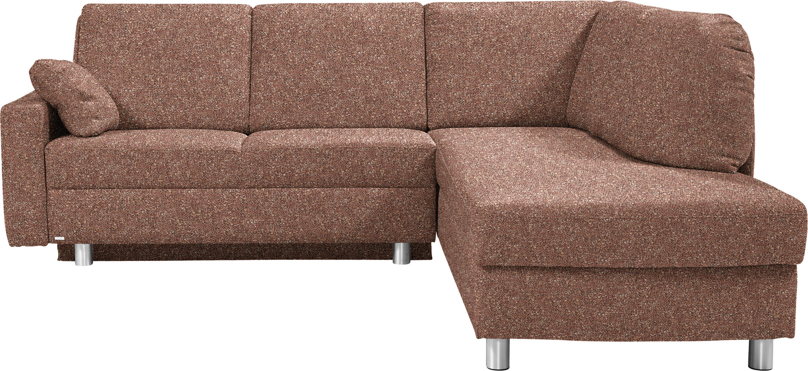 ECKSOFA  in Mikrovelours Terracotta  227/208 cm  - Terracotta/Alufarben, KONVENTIONELL, Textil/Metall (227/208cm) - Sedda