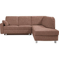 ECKSOFA  in Mikrovelours Terracotta  227/208 cm  - Terracotta/Alufarben, KONVENTIONELL, Textil/Metall (227/208cm) - Sedda