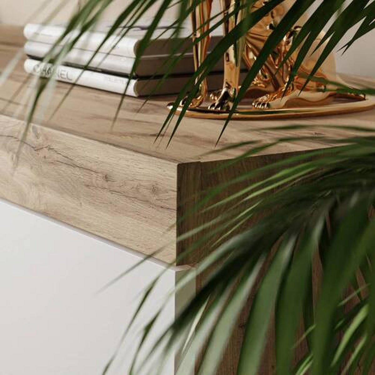 NÍZKA KOMODA, biela, dub wotan, 170/49/42 cm - sivá/biela, Design, kompozitné drevo/plast (170/49/42cm) - MID.YOU