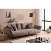 BIGSOFA in Flachgewebe Taupe  - Taupe/Schwarz, Design, Textil/Metall (311/95/130cm) - Livetastic