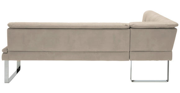 ECKBANK 174/213 cm in Chromfarben, Sandfarben - Sandfarben/Chromfarben, Design, Textil/Metall (174/213cm) - Novel