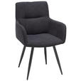 ARMLEHNSTUHL  in Webstoff  - Anthrazit, KONVENTIONELL, Textil/Metall (57/88/62cm) - Hom`in