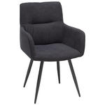 ARMLEHNSTUHL  in Webstoff  - Anthrazit, KONVENTIONELL, Textil/Metall (57/88/62cm) - Hom`in