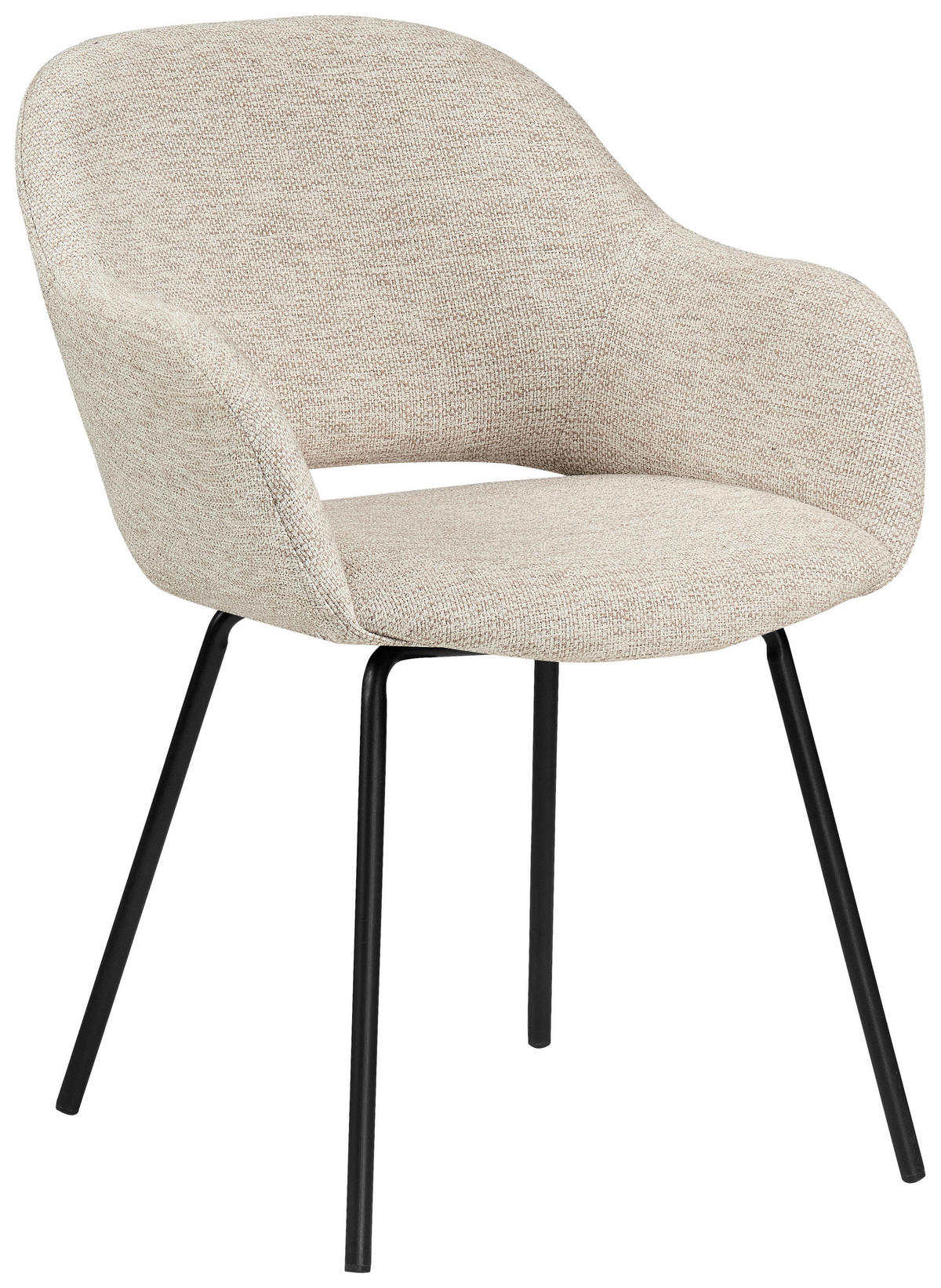 ARMLEHNSTUHL  in Eisen Webstoff  - Beige/Schwarz, Design, Textil/Metall (59/82/62cm) - Novel