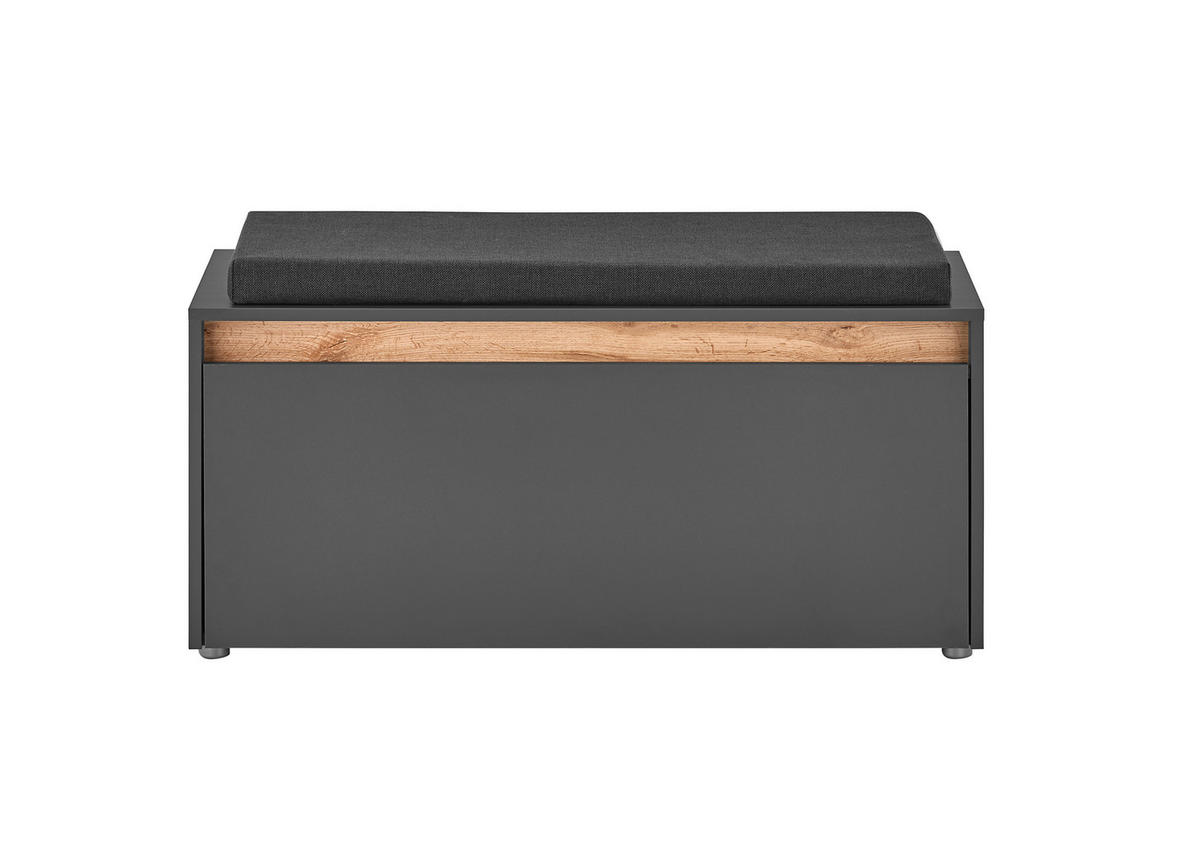 GARDEROBENBANK  in 100/45/40 cm  - Anthrazit/Eiche Wotan, Design, Kunststoff/Textil (100/45/40cm) - Modante