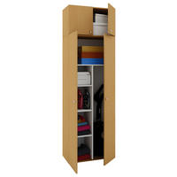 MEHRZWECKSCHRANK 70/218/39 cm  - Buchefarben/Silberfarben, MODERN, Holzwerkstoff/Kunststoff (70/218/39cm) - MID.YOU