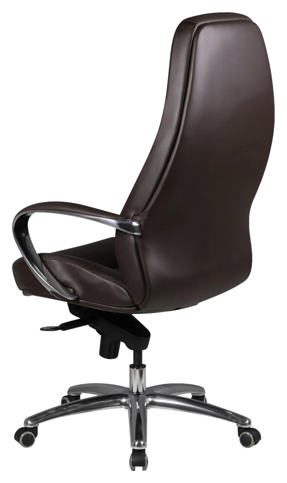 CHEFSESSEL  in Lederlook Braun  - Alufarben/Braun, Modern, Leder/Kunststoff (68/130/68cm) - MID.YOU