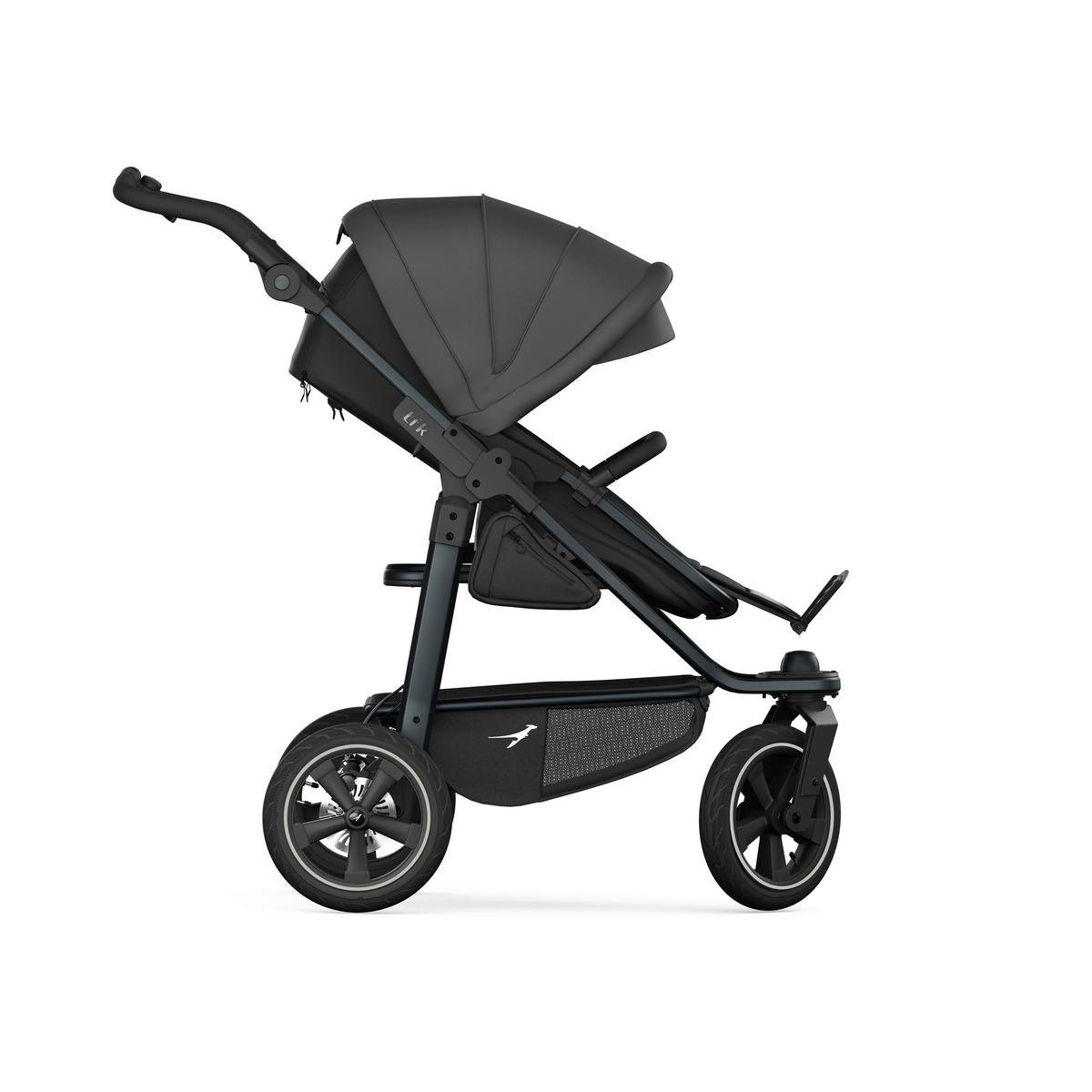 KOMBIKINDERWAGEN  mono3 2-in-1 Kombikinderwagen  grau  - Dunkelgrau/Schwarz, Basics, Textil/Metall (57/111/120cm) - TFK