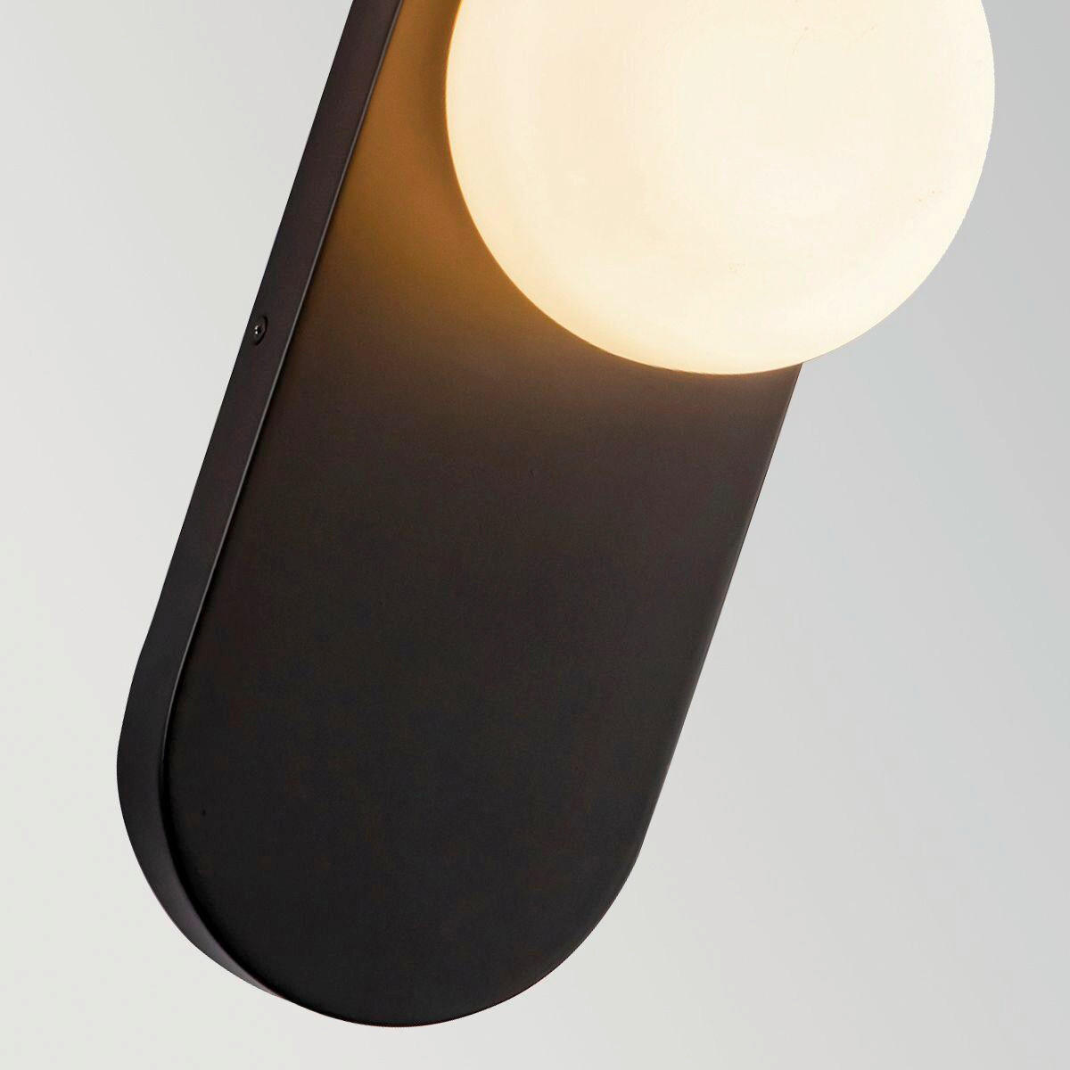 WANDLEUCHTE Alora Mood 32/14,2/12,1 cm  - Schwarz, Design, Glas/Metall (32/14,2/12,1cm) - Elstead Lighting