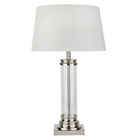 BORDSLAMPA Pedestal 37/62 cm   - vit/silver, Klassisk, metall/glas (37/62cm)