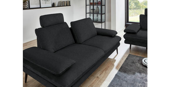 3-SITZER-SOFA in Velours Anthrazit - Anthrazit/Beige, Design, Textil/Metall (222/89/104cm) - Dieter Knoll