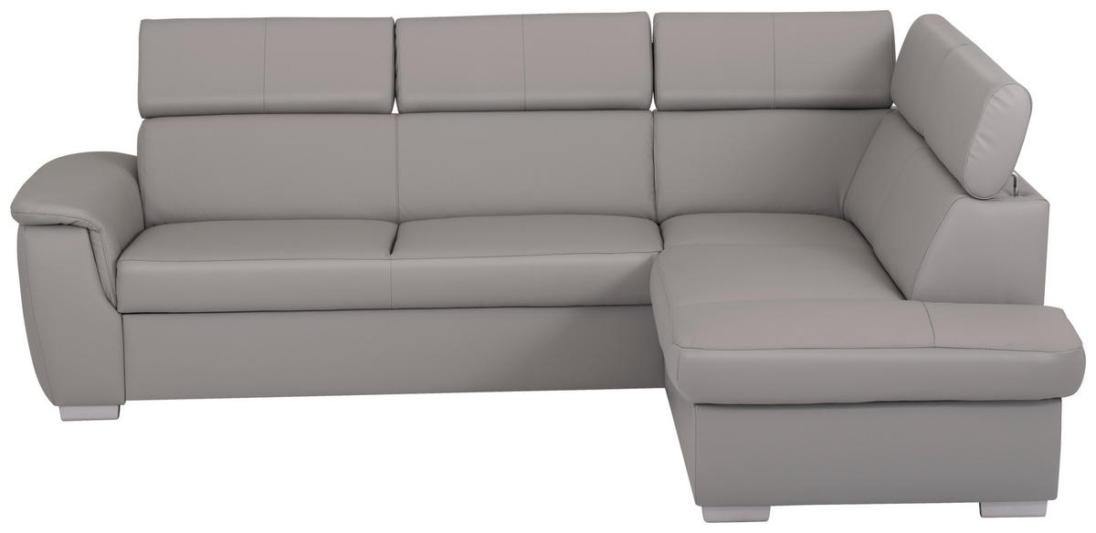 SEDACÍ SOUPRAVA, textil, kůže, platinová - barvy stříbra/platinová, dřevo/textil (262/211cm) - Celina Home