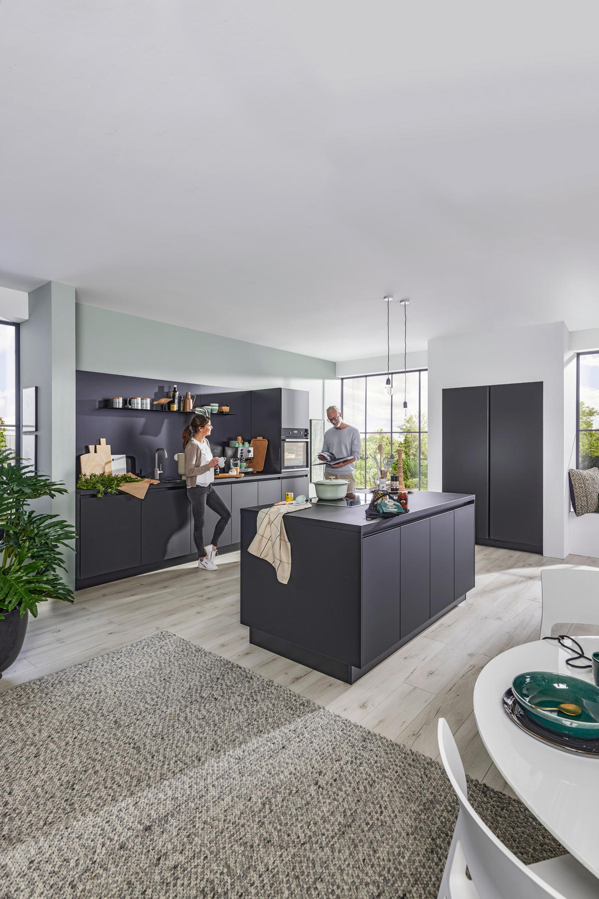 EINBAUKÜCHE   - Schwarz, Design, Holzwerkstoff - Dieter Knoll
