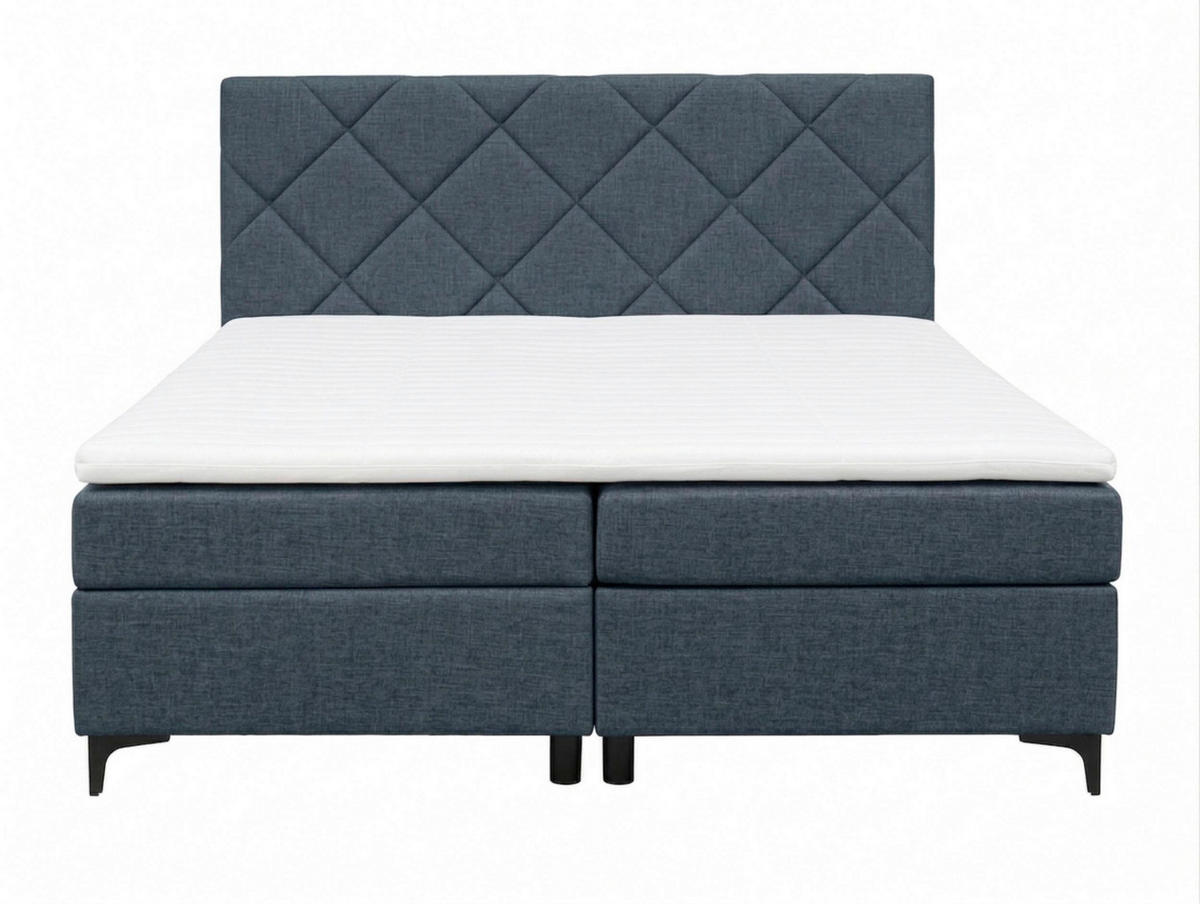 BOXBETT 180/200 cm,  in Petrol, Bettkasten, Topper, H3 + H3 = fest  - Petrol/Schwarz, MODERN, Holz/Textil (180/200cm) - MID.YOU