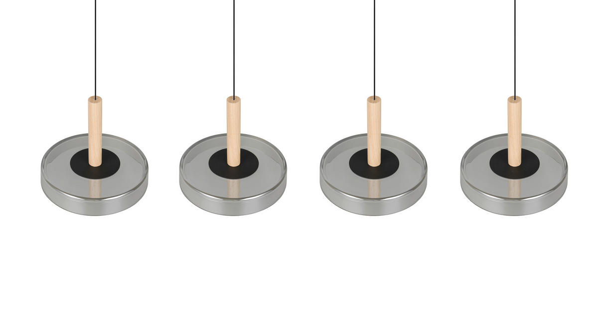 LED-PENDELLAMPA Celeste 115/22/200 cm  - kromfärg/svart, Design, metall/glas (115/22/200cm) - Trio Leuchten