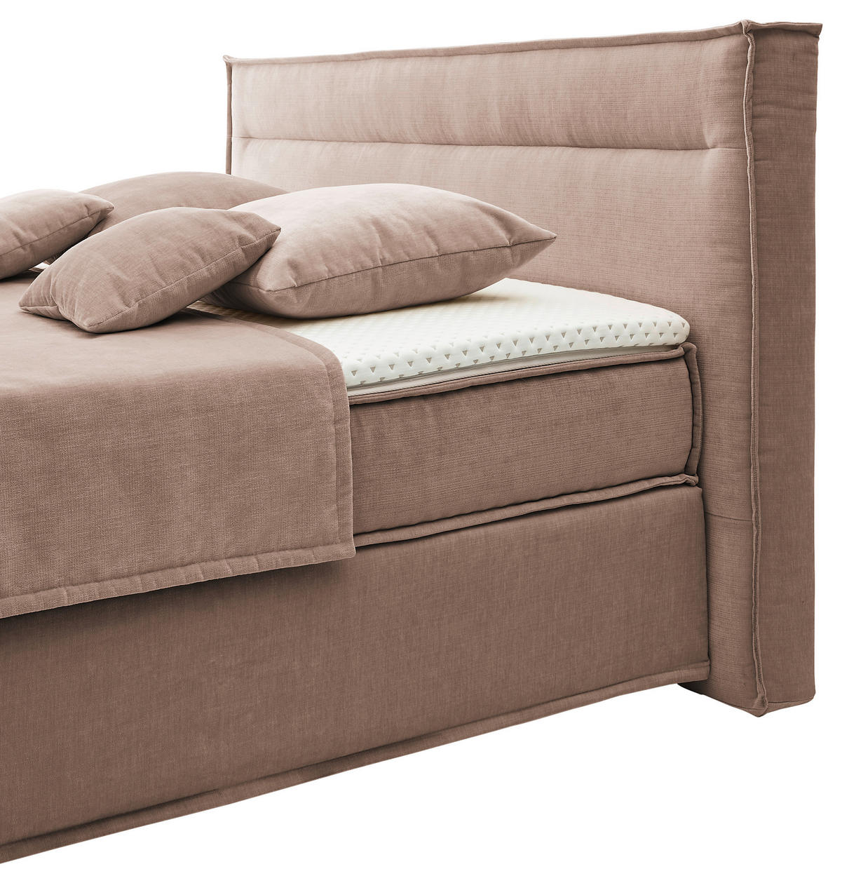BOXSPRINGBETT 180/200 cm  in Hellbraun  - Hellbraun/Schwarz, Design, Textil (180/200cm) - Musterring