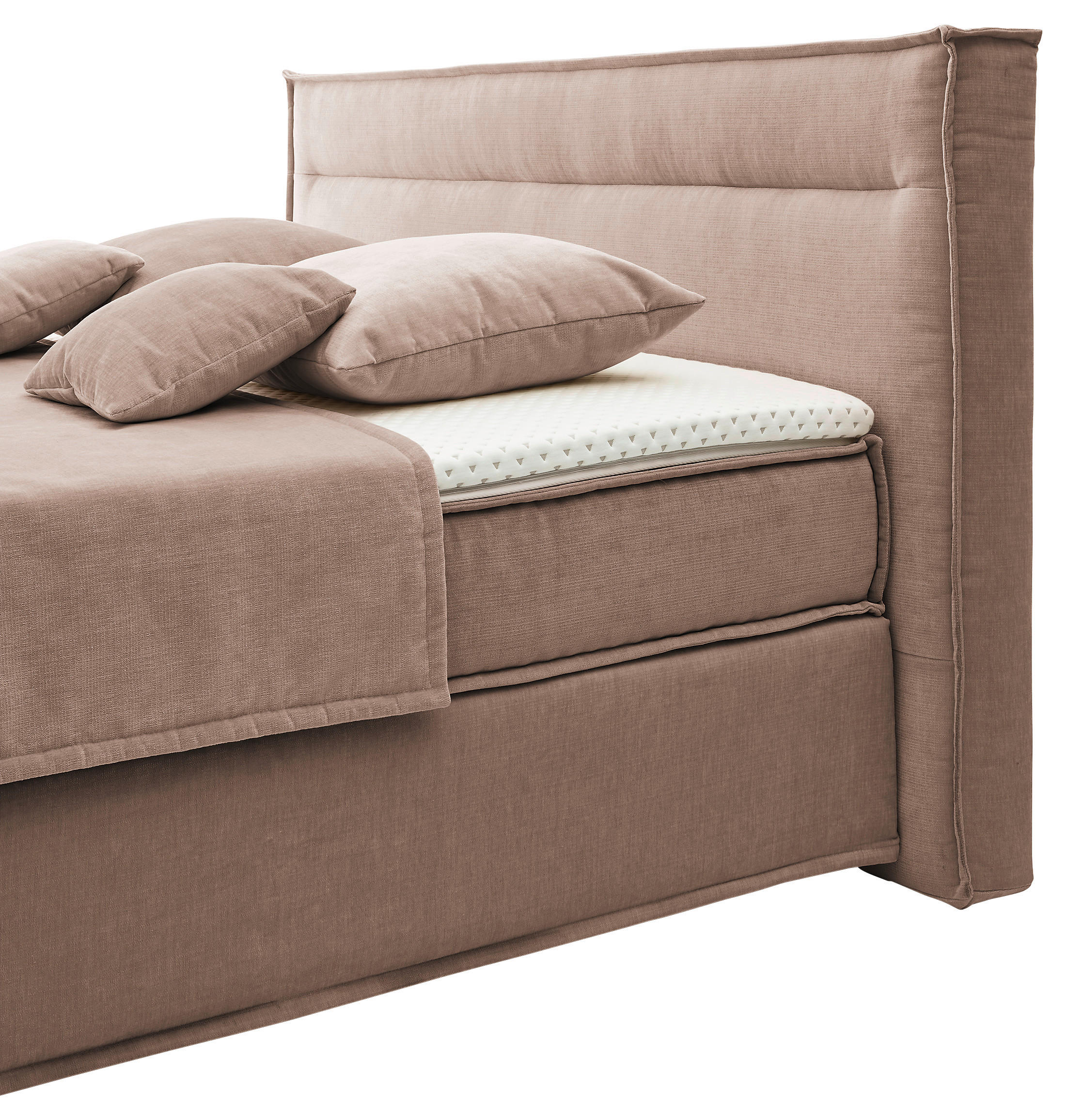 Thumbnail - Musterring Boxspringbett, Hellbraun, Textil, H3 + H4, 7-Zonen, Höhe ca. 22 cm, 200x200 cm, Dgm, Stoffauswahl, Schlafzimm...