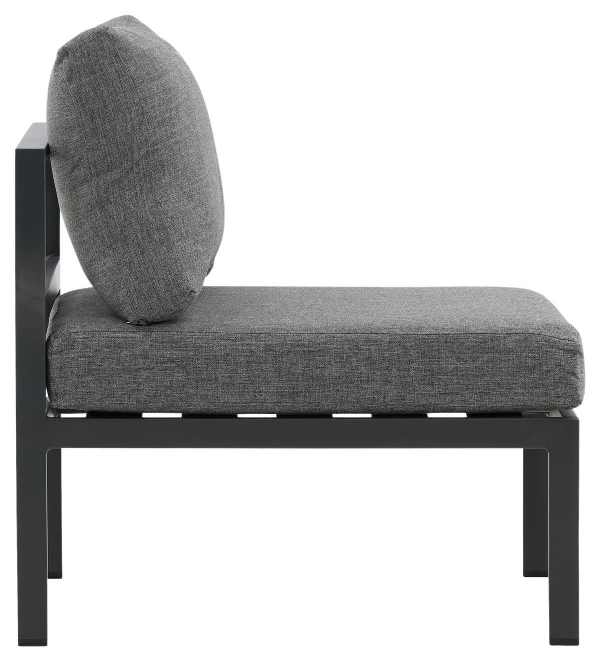 LOUNGEFÅTÖLJ  - grå/svart, Klassisk, metall (70/65/74cm) - Gardenson