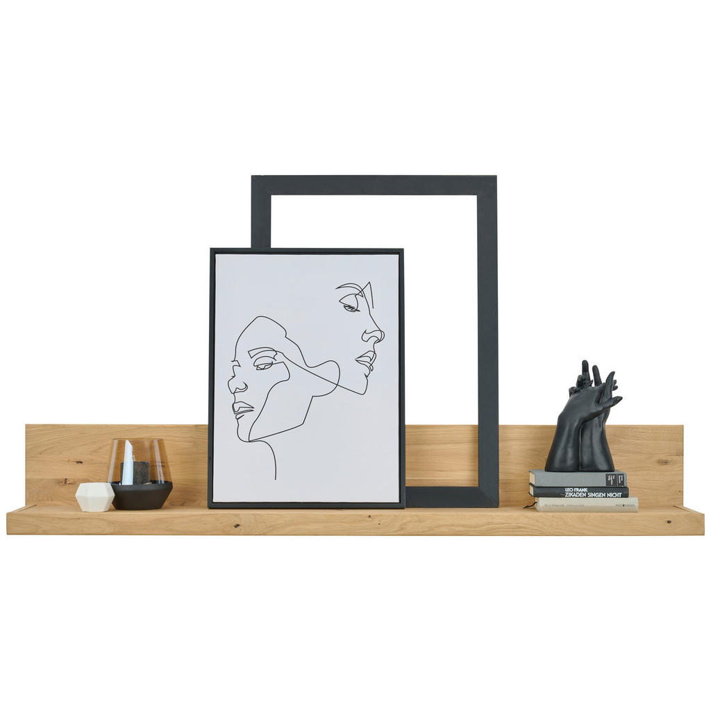 Thumbnail - Linea Natura Wandboard, Eiche, Holz, Kerneiche, furniert, massiv, 154x24x24 cm, Wohnzimmer, Regale, Wandboards