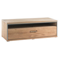 TV-ELEMENT  in 124/41/52 cm  - Hellbraun/Edelstahlfarben, Konventionell, Glas/Holz (124/41/52cm) - MID.YOU