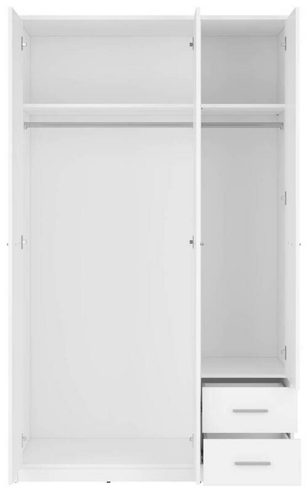 OMARA S KLASIČNIMI VRATI, bela  - srebrne barve/bela, Moderno, umetna masa/leseni material (118,5/197/54,5cm) - MID.YOU