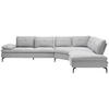 ECKSOFA in Flachgewebe Hellgrau  - Hellgrau/Schwarz, Design, Textil/Metall (344/271cm) - Chilliano