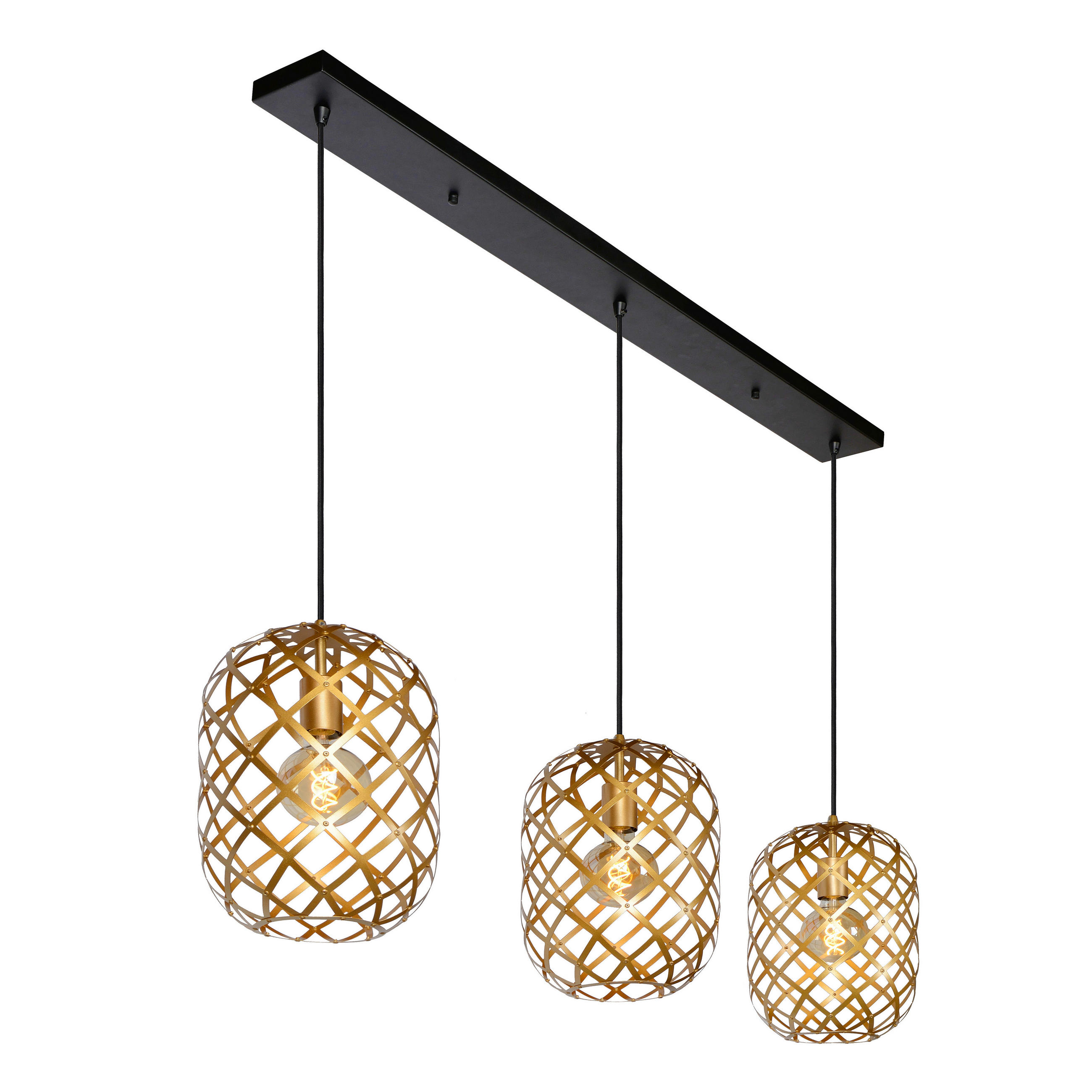 HÄNGELEUCHTE WOLFRAM 130/25/155 cm   - Messingfarben, Design, Metall (130/25/155cm) - Lucide