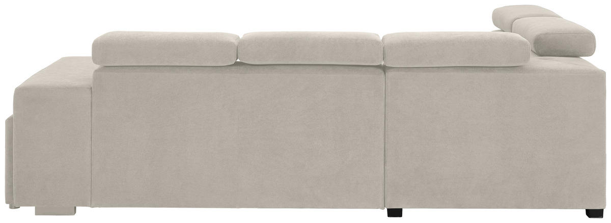 ECKSOFA Creme Webstoff  - Creme/Schwarz, KONVENTIONELL, Holz/Textil (244/283cm) - Carryhome