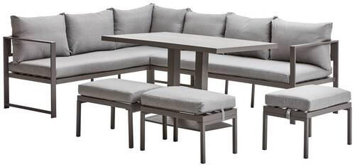 LOUNGESET  - grå/antracit, Modern, metall/textil (193/244cm) - Ambia Garden