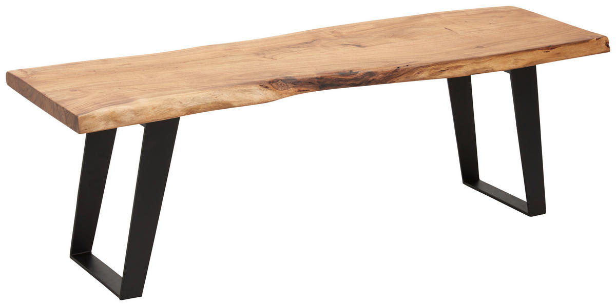 KLUPA  crna, boje bagrema  drvo, metal      - boje bagrema/crna, Trend, drvo/metal (140/45/40cm) - Ambia Home