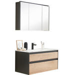 BADEZIMMER  in 123,2 cm  - Eichefarben/Weiß, MODERN, Glas/Holzwerkstoff (123,2cm) - Novel