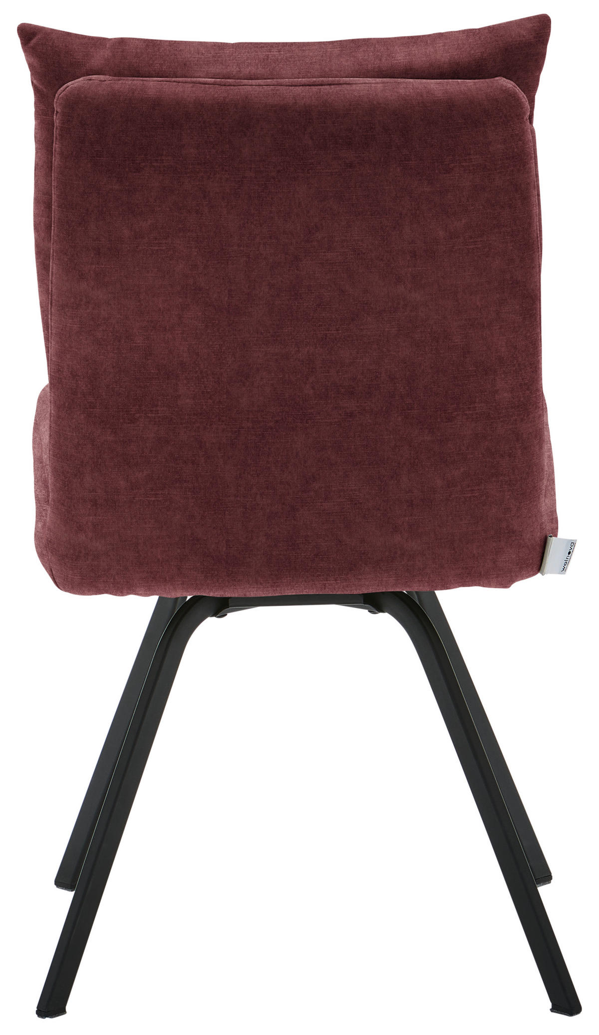 STUHL Velours  - Weinrot/Schwarz, Design, Textil/Metall (50/82/68cm) - Welnova