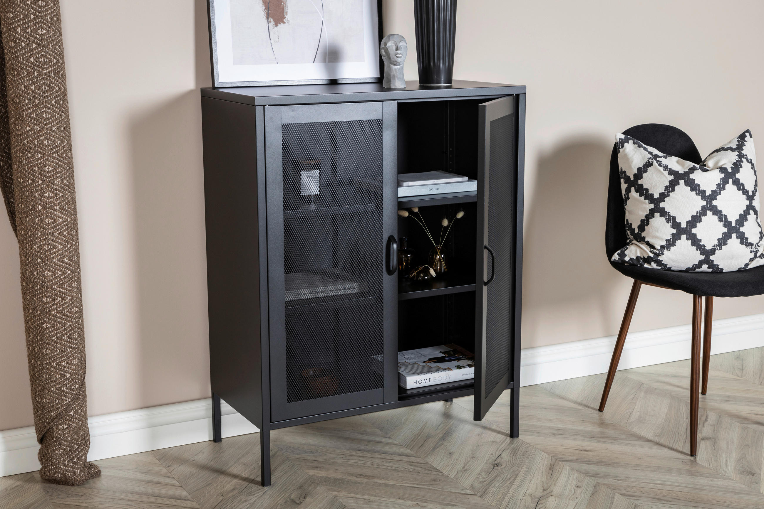 SIDEBOARD  in 80/101.5/40 cm  - Schwarz, Design, Metall (80/101.5/40cm) - Livetastic