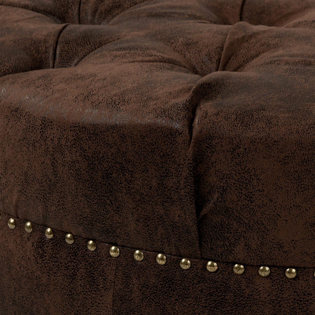 HOCKER Pako Lederlook Dunkelbraun  - Dunkelbraun/Braun, Design, Holz/Textil (80/45/80cm) - Livetastic