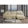 ECKSOFA Beige Cord  - Chromfarben/Beige, KONVENTIONELL, Kunststoff/Textil (293/195cm) - Carryhome