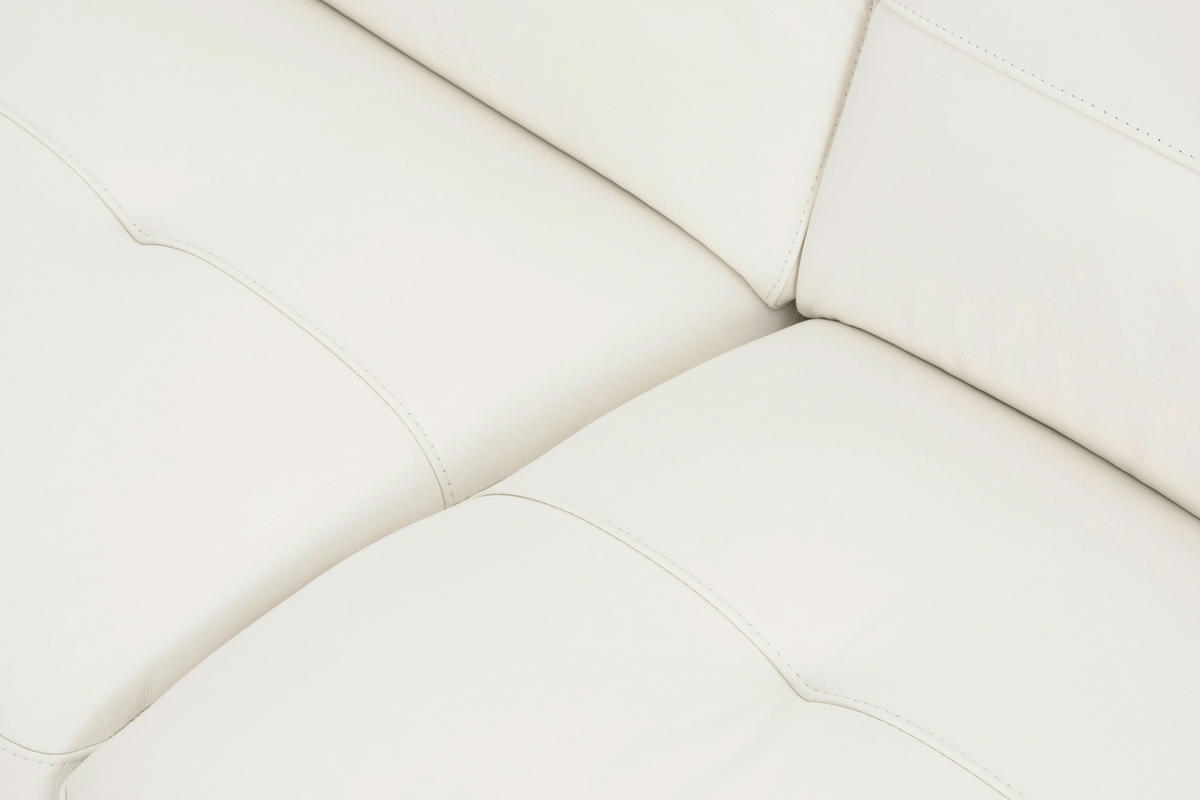 ECKSOFA Weiß Echtleder  - Schwarz/Weiß, MODERN, Leder/Metall (224/287cm) - MID.YOU