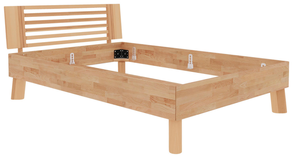 BETT - Naturfarben/Kernbuche, MODERN, Holz (140/200cm) - MID.YOU