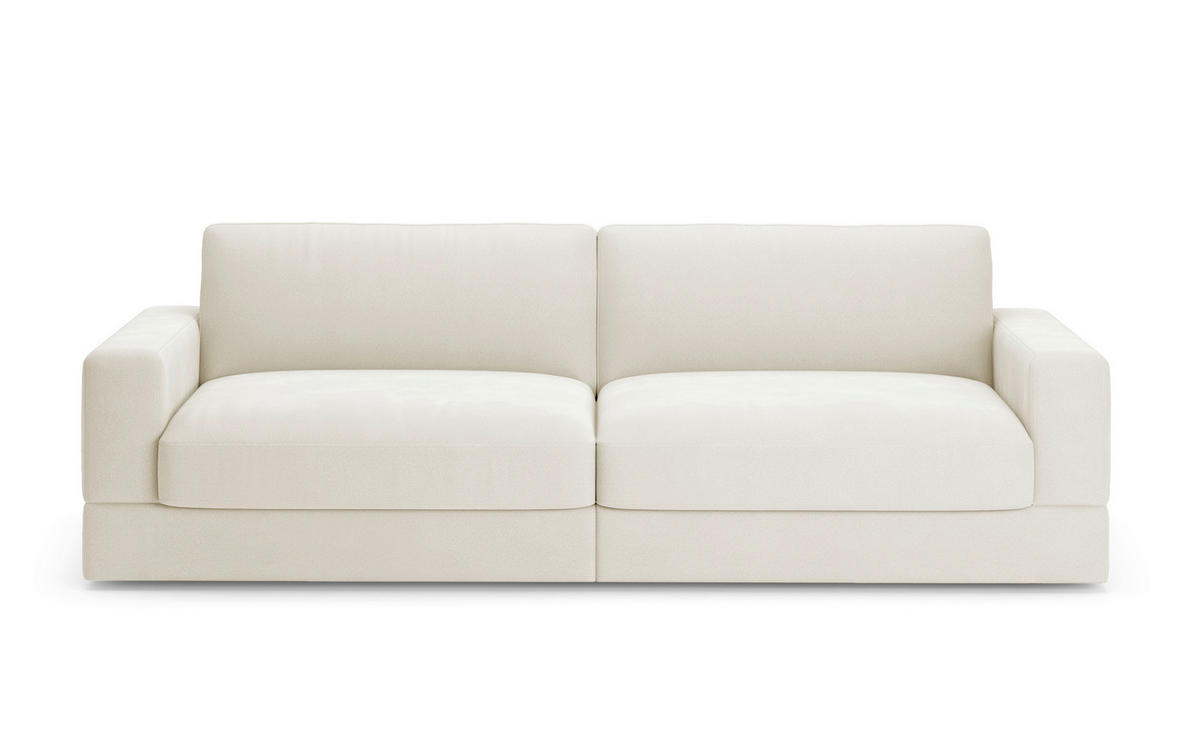 BIGSOFA FABIO E Mikrofaser Elfenbein  - Elfenbein/Schwarz, MODERN, Kunststoff/Textil (264/87/108cm) - Sit & More