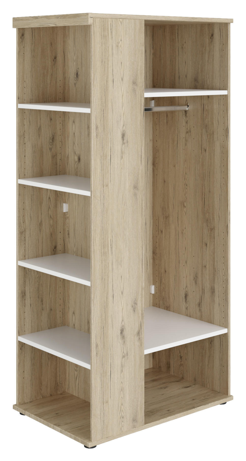 SCHRANK Weiß, Eichefarben  - Eichefarben/Weiß, Design, Holzwerkstoff (96/201,3/63,5cm) - Paidi