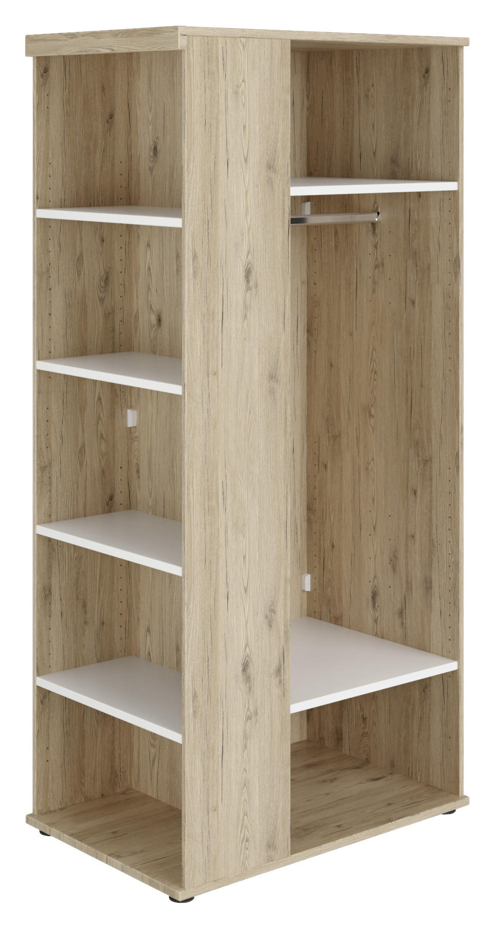SCHRANK Weiß, Eichefarben - Eichefarben/Weiß, Design, Holzwerkstoff (96/201,3/63,5cm) - Paidi