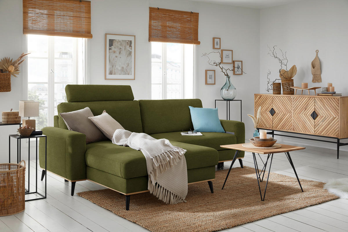 KOPFSTÜTZE Chenille  - Grün, Konventionell, Textil (84/21/21cm) - MID.YOU