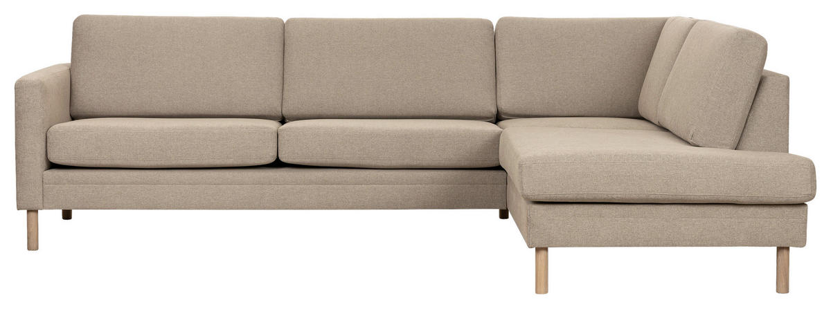 SOFFA i beige  - ek Bianco/beige, Design, metall/trä (229/85/92-182cm) - Pure Home Comfort